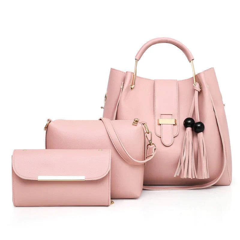 3 PIECE HAND BAG - PINK