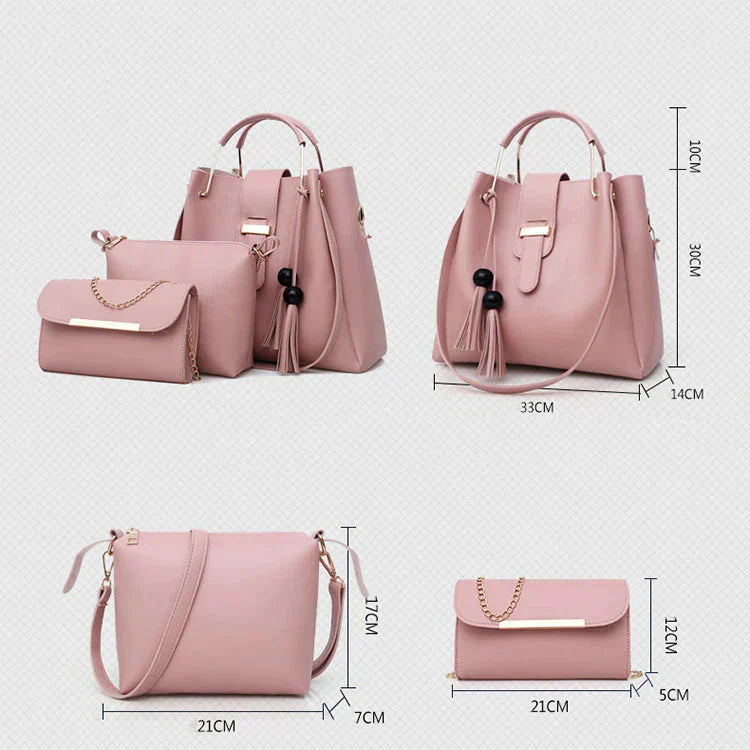 3 PIECE HAND BAG - PINK