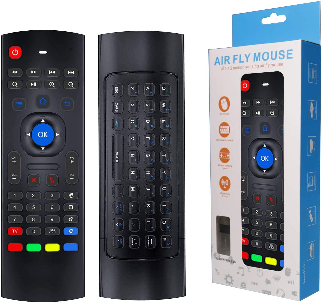 Air Mouse Remote for Smart TV with Built-in Keyboard (LCD REMOTE)