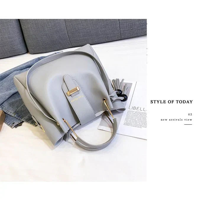 3 PIECE HAND BAG - GREY